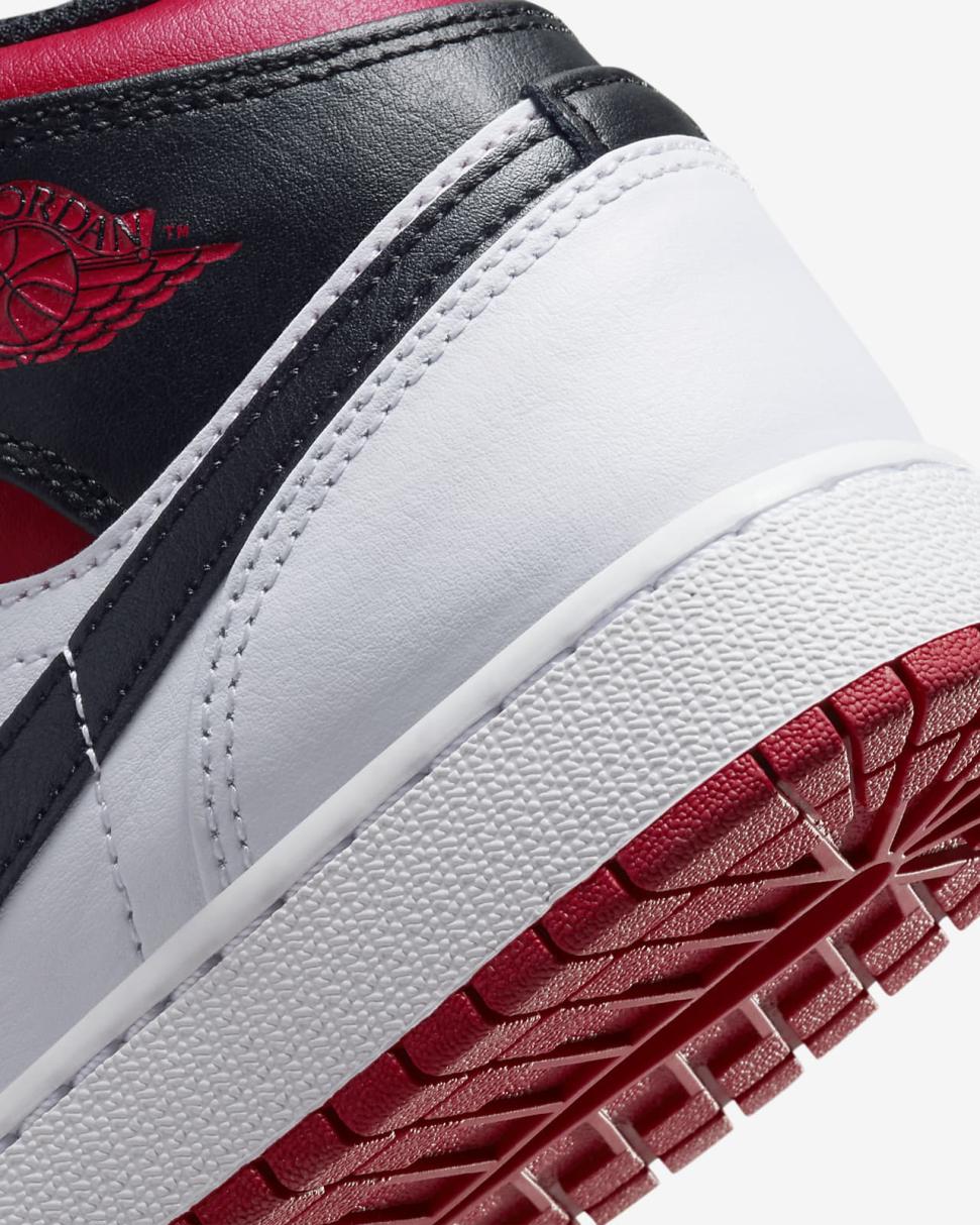 Air Jordan 1 Mid White/Black/Gym Red | Kids Nike First Day Kicks