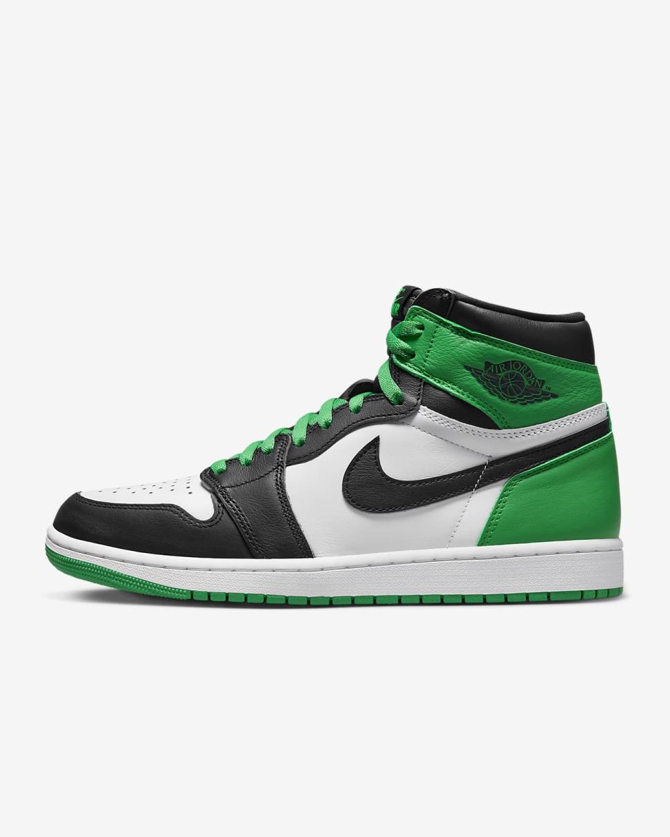 Air Jordan 1 Retro High OG Black/White/Lucky Green | Mens Nike Jordan
