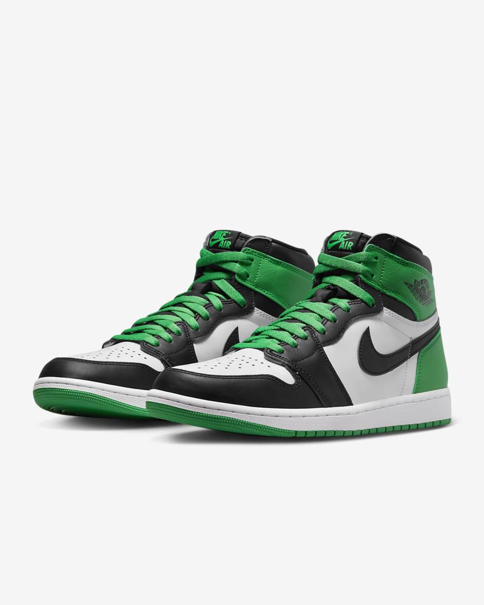 Air Jordan 1 Retro High OG Black/White/Lucky Green | Mens Nike Jordan