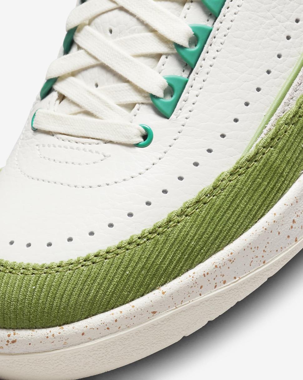 Air Jordan 2 Retro Low Titan Sail/Chlorophyll/Coconut Milk/Safety Orange | Womens Nike Lifestyle