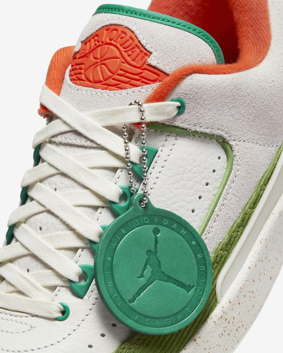 Air Jordan 2 Retro Low Titan Sail/Chlorophyll/Coconut Milk/Safety Orange | Womens Nike Lifestyle