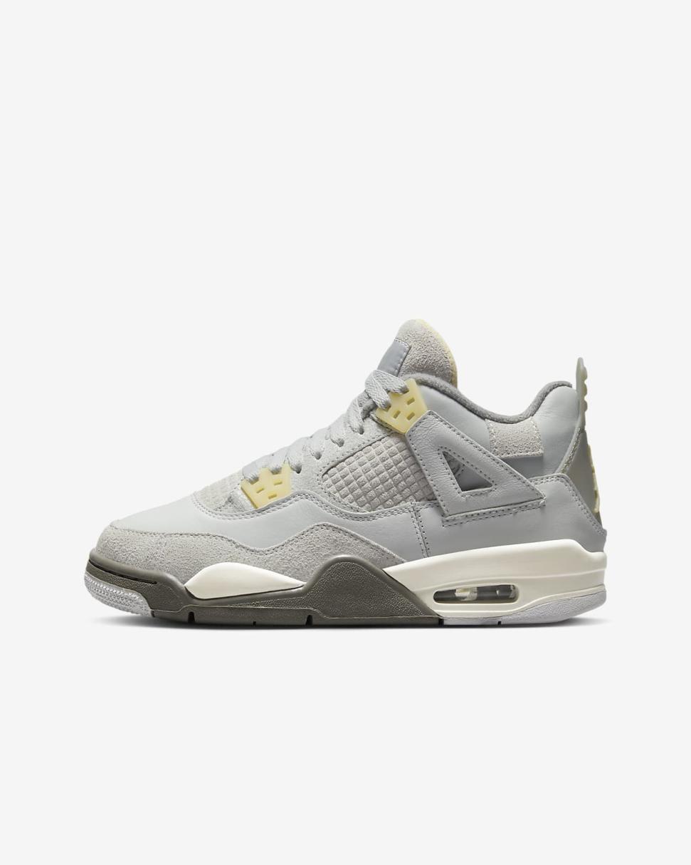 Air Jordan 4 Retro SE Photon Dust/Off White/Grey Fog/Pale Vanilla | Kids Nike Jordan