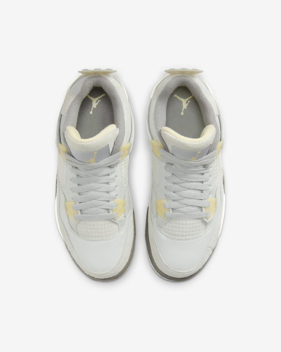 Air Jordan 4 Retro SE Photon Dust/Off White/Grey Fog/Pale Vanilla | Kids Nike Jordan