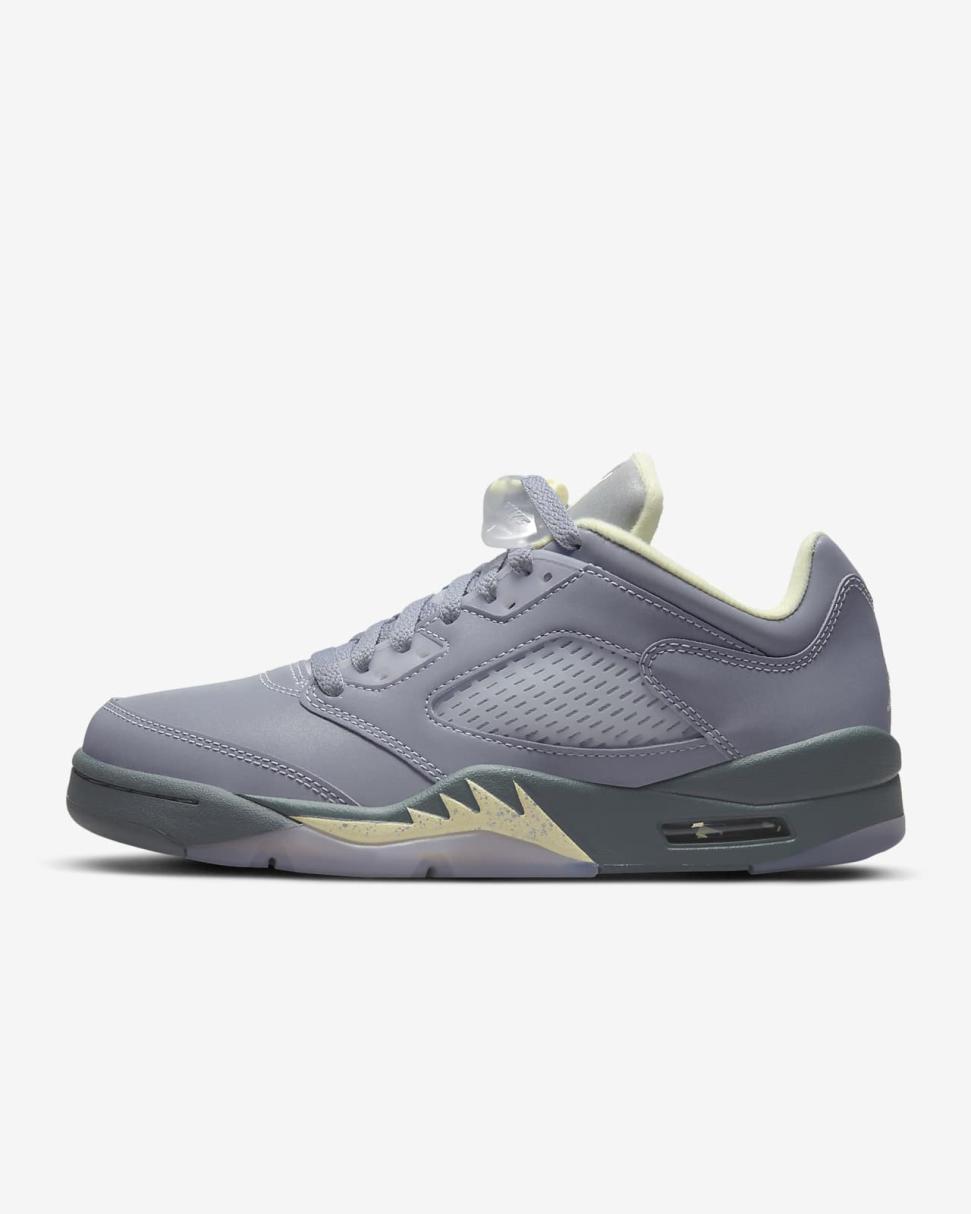 Air Jordan 5 Retro Low Indigo Haze/Metallic Silver/Alabaster/Fire Red | Womens Nike Lifestyle