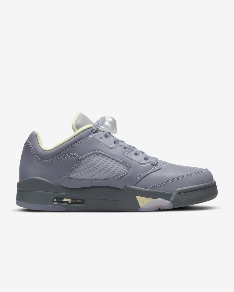 Air Jordan 5 Retro Low Indigo Haze/Metallic Silver/Alabaster/Fire Red | Womens Nike Lifestyle