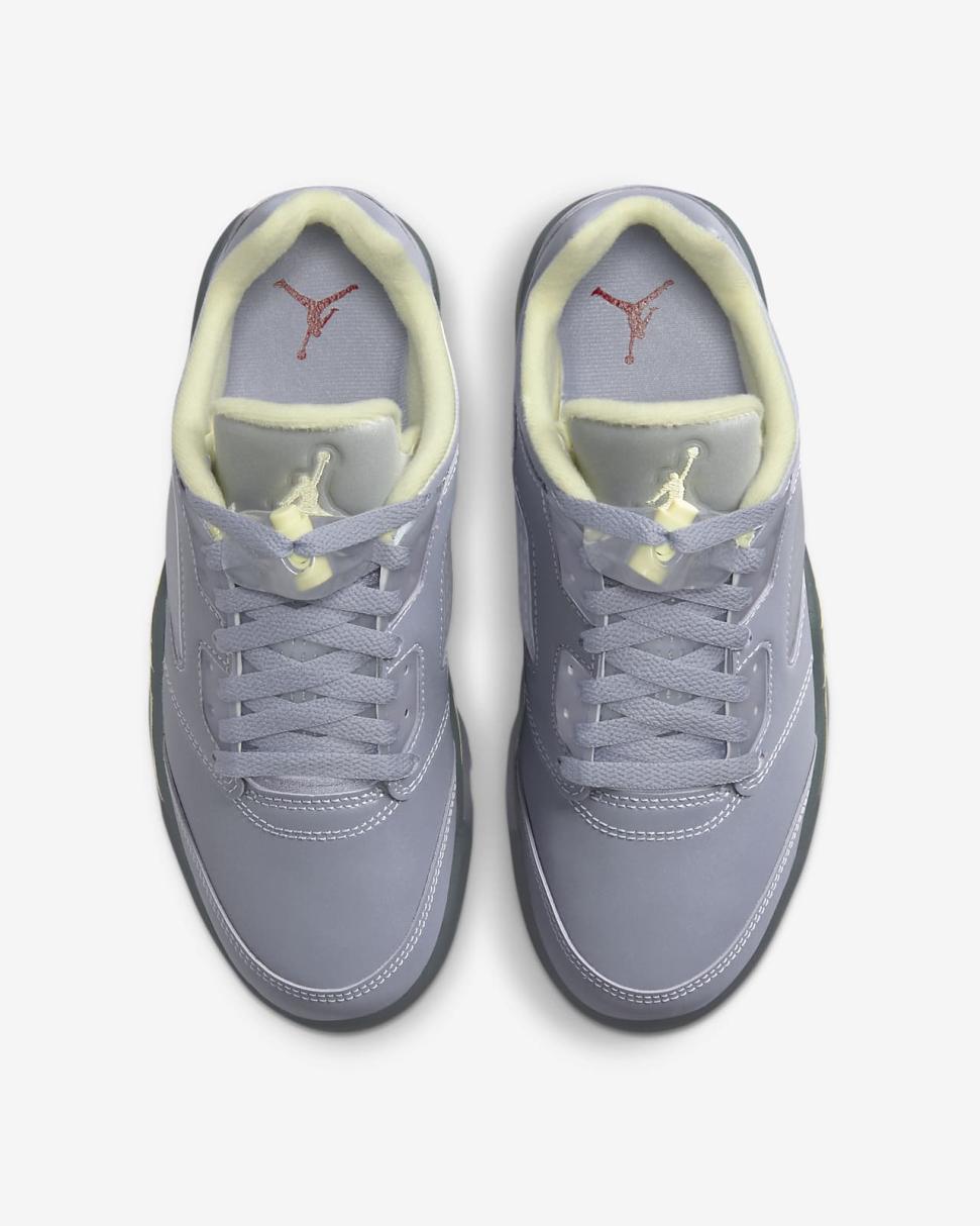 Air Jordan 5 Retro Low Indigo Haze/Metallic Silver/Alabaster/Fire Red | Womens Nike Lifestyle