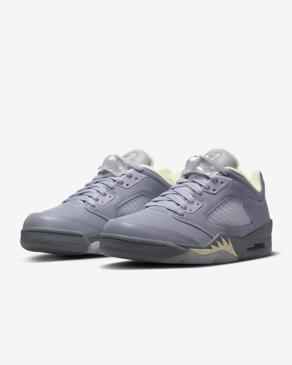 Air Jordan 5 Retro Low Indigo Haze/Metallic Silver/Alabaster/Fire Red | Womens Nike Lifestyle