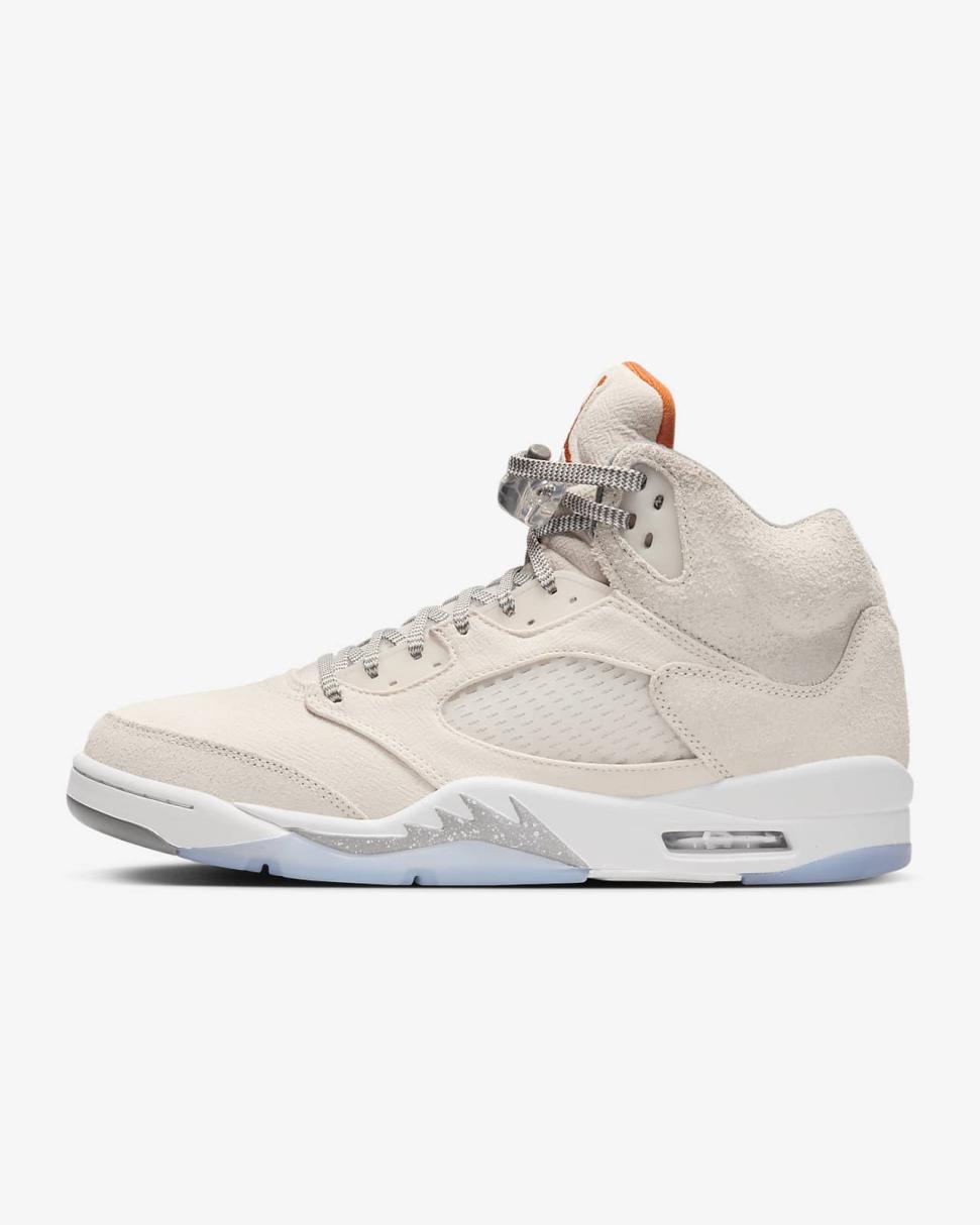 Air Jordan 5 Retro SE Craft Light Orewood Brown/Flat Pewter/Sail/Safety Orange | Mens Nike Lifestyle
