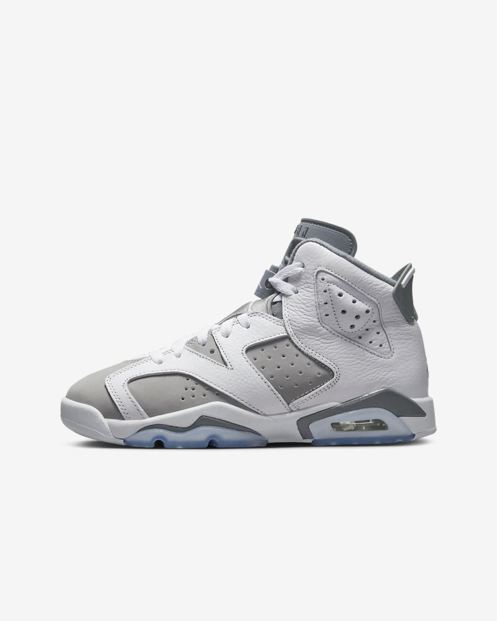 Air Jordan 6 Retro White/Cool Grey/Medium Grey | Kids Nike Jordan