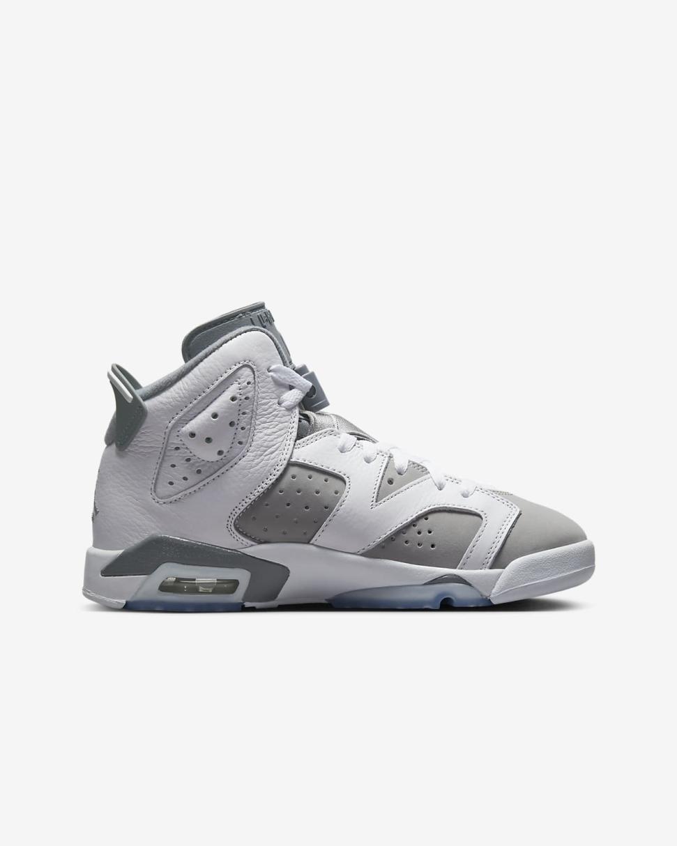 Air Jordan 6 Retro White/Cool Grey/Medium Grey | Kids Nike Jordan