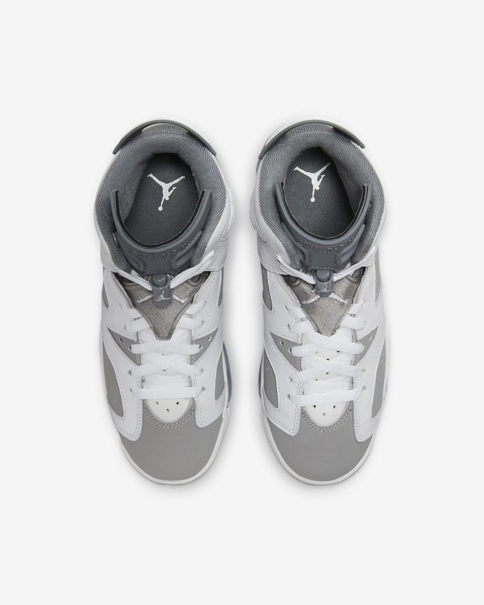 Air Jordan 6 Retro White/Cool Grey/Medium Grey | Kids Nike Jordan