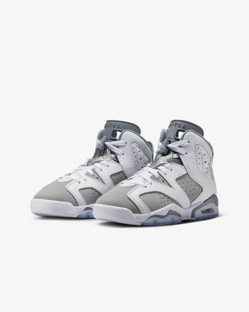 Air Jordan 6 Retro White/Cool Grey/Medium Grey | Kids Nike Jordan