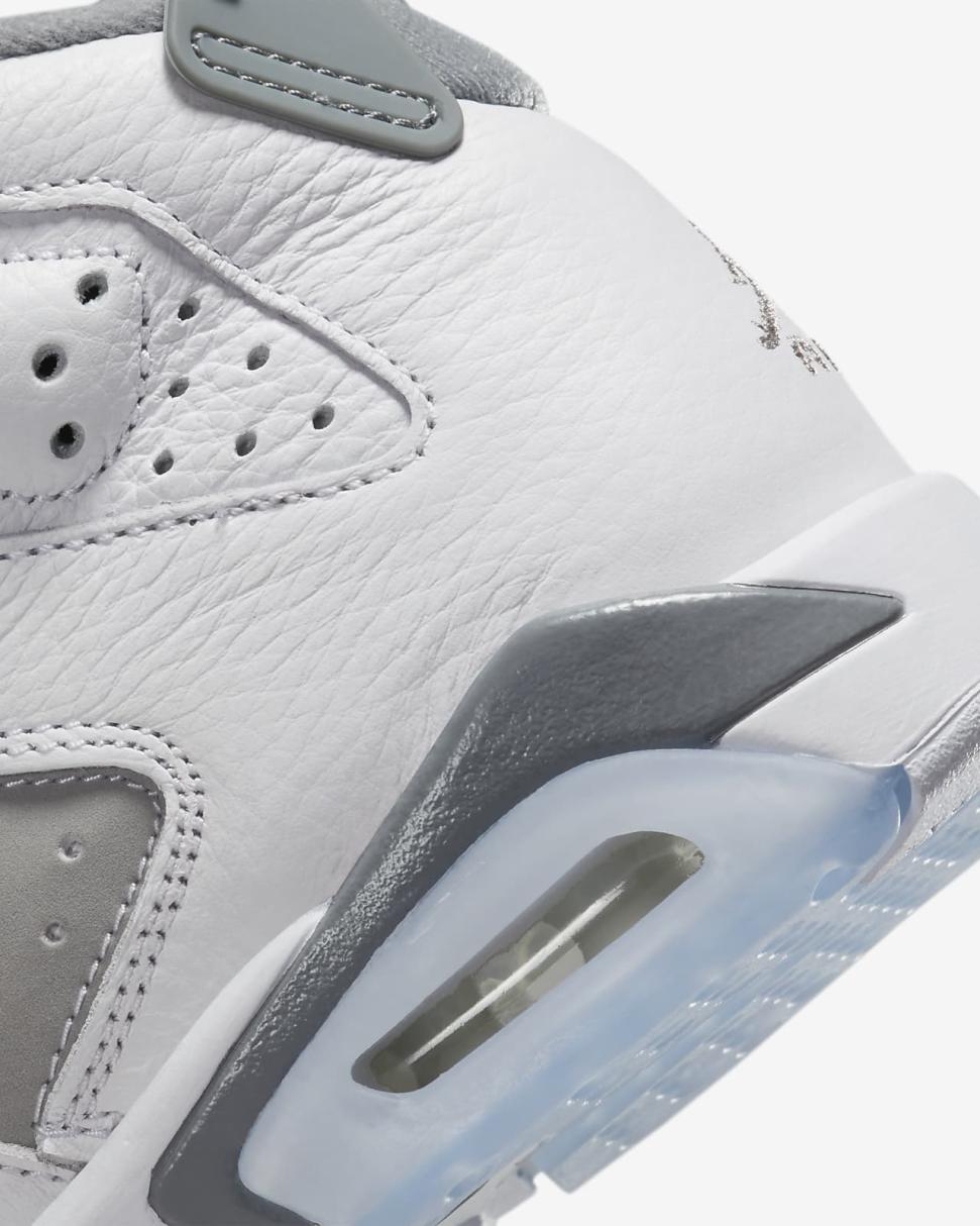 Air Jordan 6 Retro White/Cool Grey/Medium Grey | Kids Nike Jordan