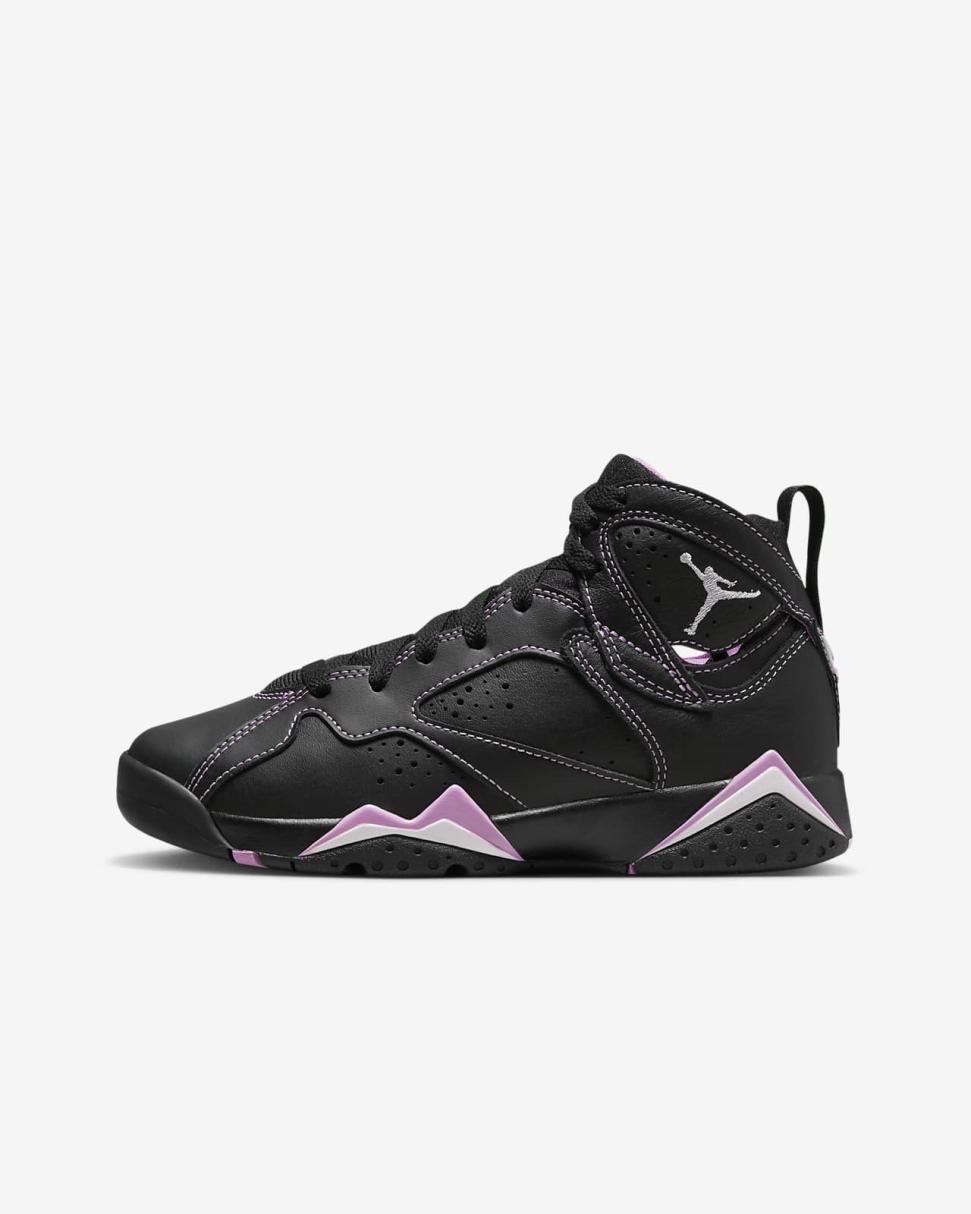 Air Jordan 7 Retro Black/Rush Fuchsia/Barely Grape | Kids Nike Jordan
