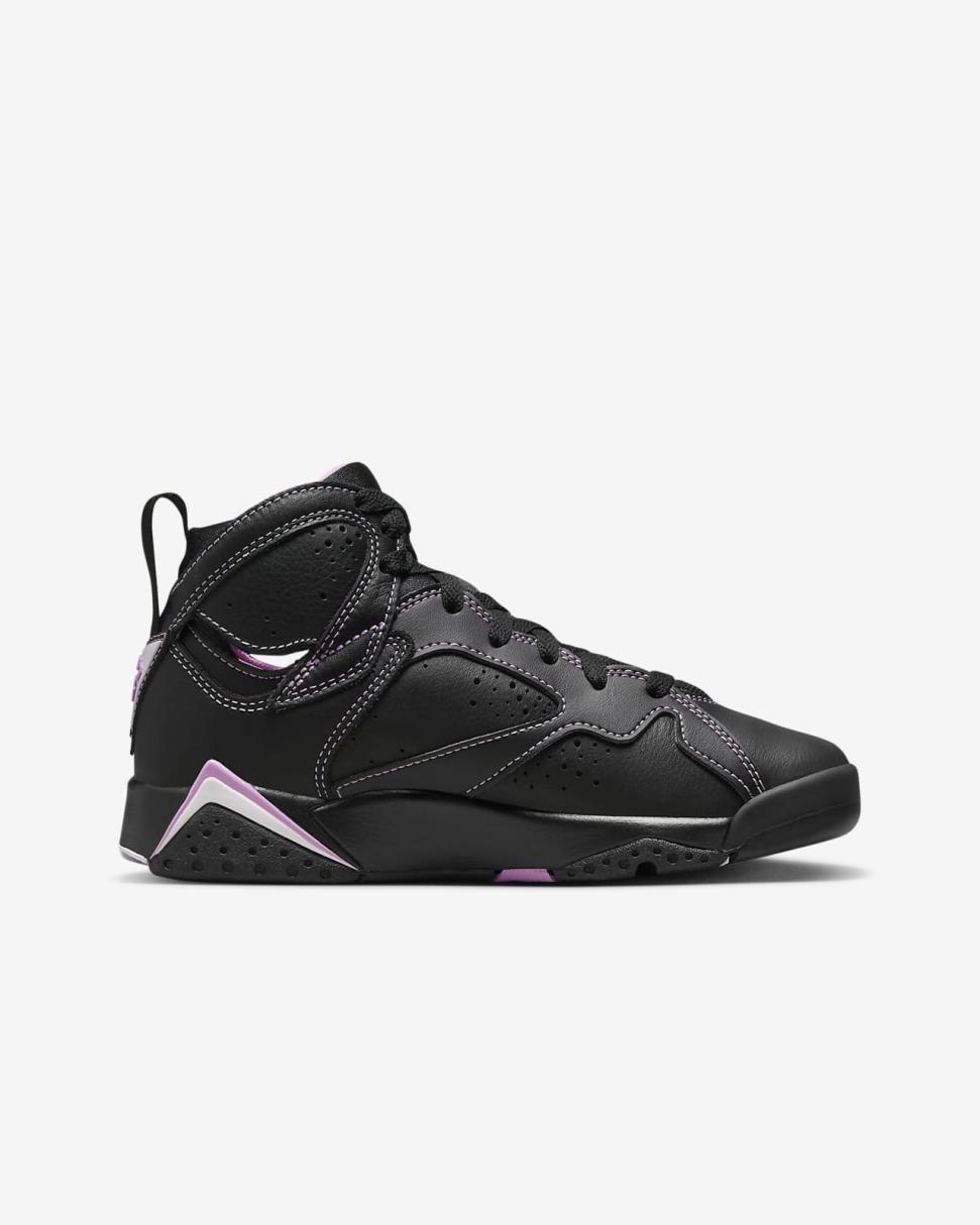 Air Jordan 7 Retro Black/Rush Fuchsia/Barely Grape | Kids Nike Jordan