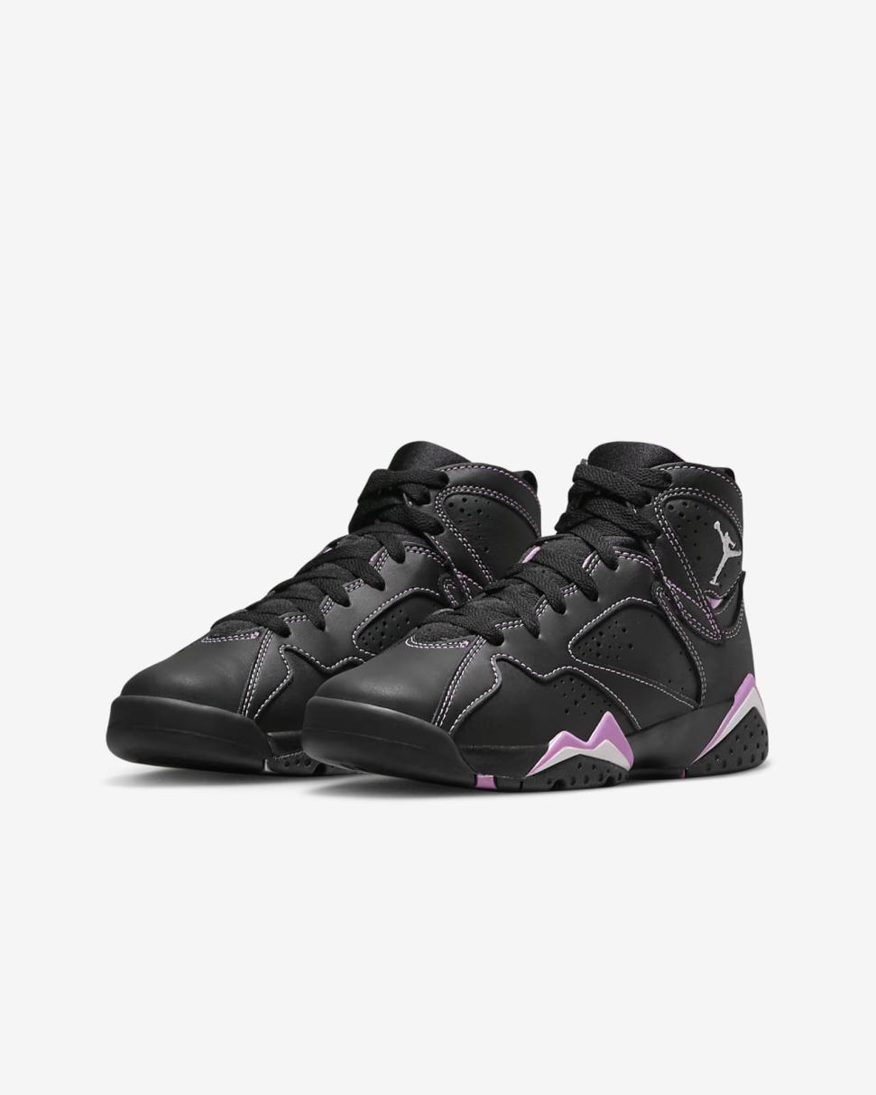 Air Jordan 7 Retro Black/Rush Fuchsia/Barely Grape | Kids Nike Jordan