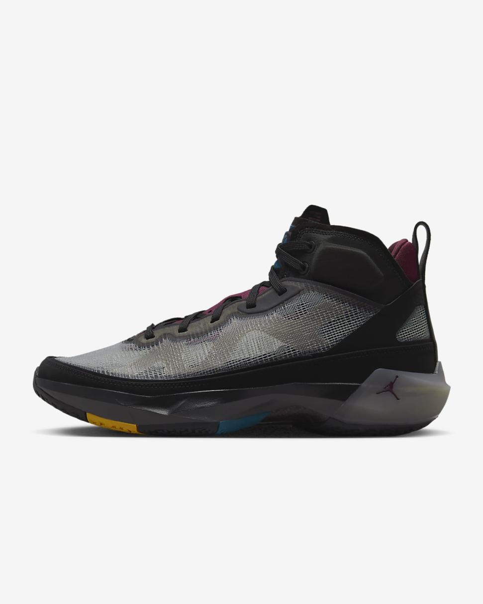 Air Jordan XXXVII Black/Midnight Fog/Midas Gold/Bordeaux | Mens/Womens Nike Jordan