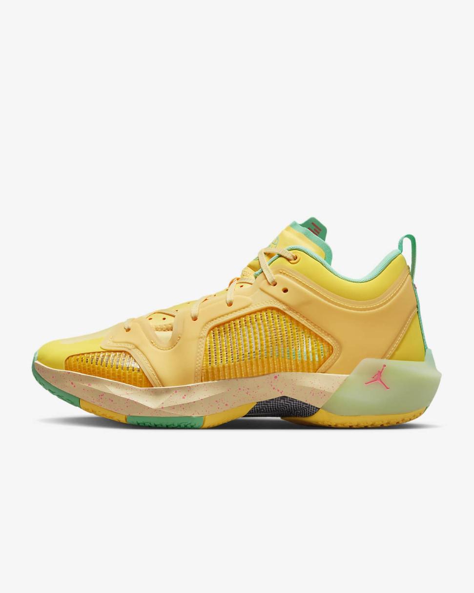 Air Jordan XXXVII Low Citron Pulse/Laser Orange/Citron Tint/Green Glow | Mens Nike Jordan