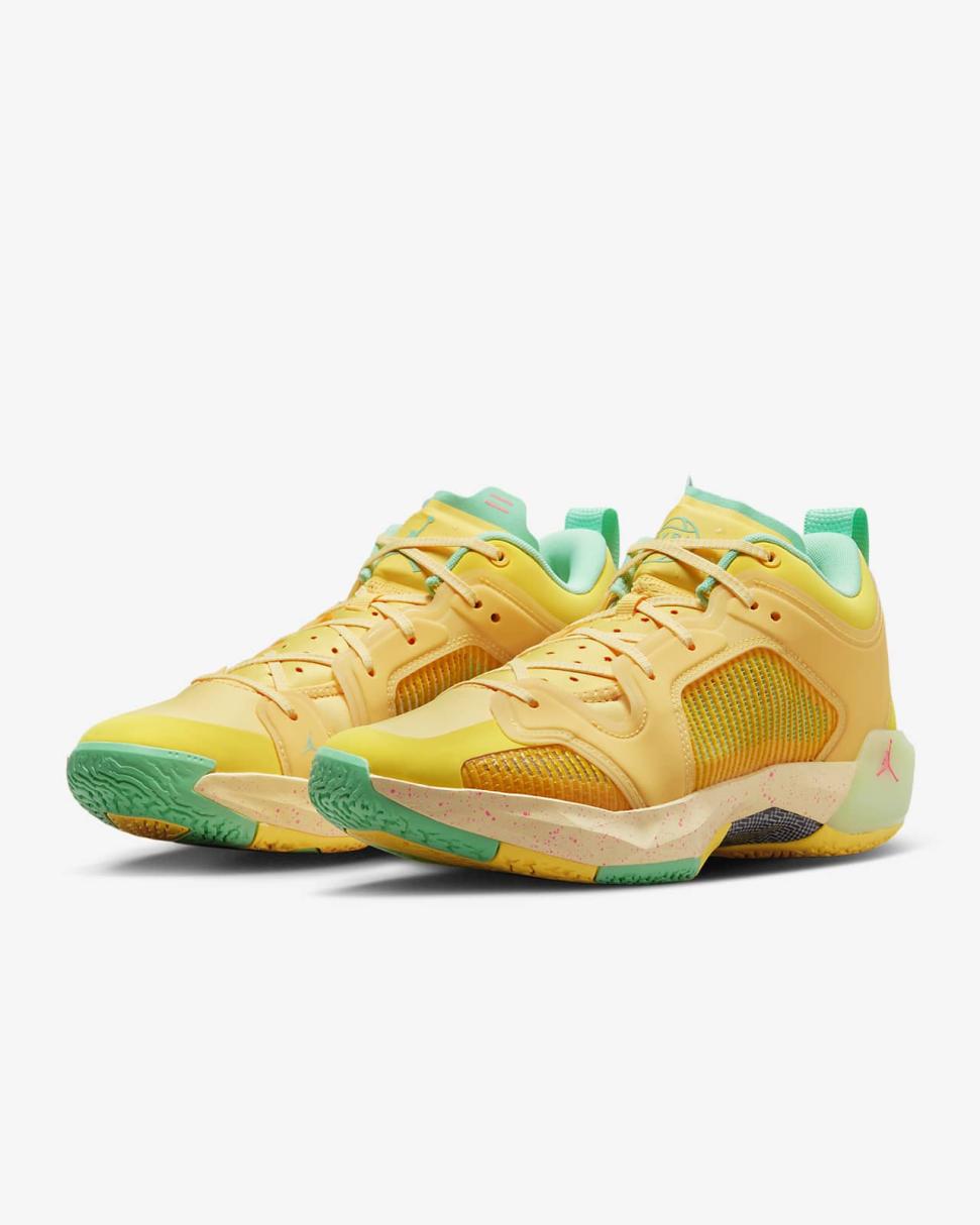 Air Jordan XXXVII Low Citron Pulse/Laser Orange/Citron Tint/Green Glow | Mens Nike Jordan