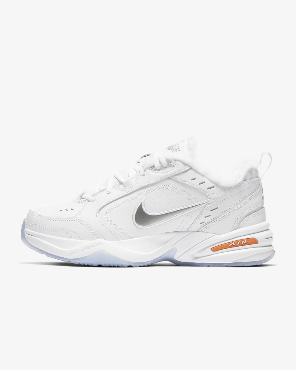 Air Monarch IV Premium White/Total Orange/Metallic Silver | Mens Nike Training & Gym