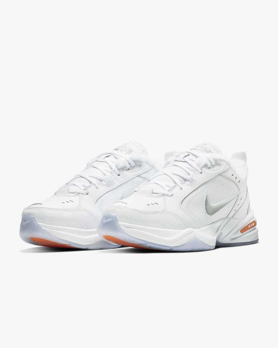 Air Monarch IV Premium White/Total Orange/Metallic Silver | Mens Nike Training & Gym
