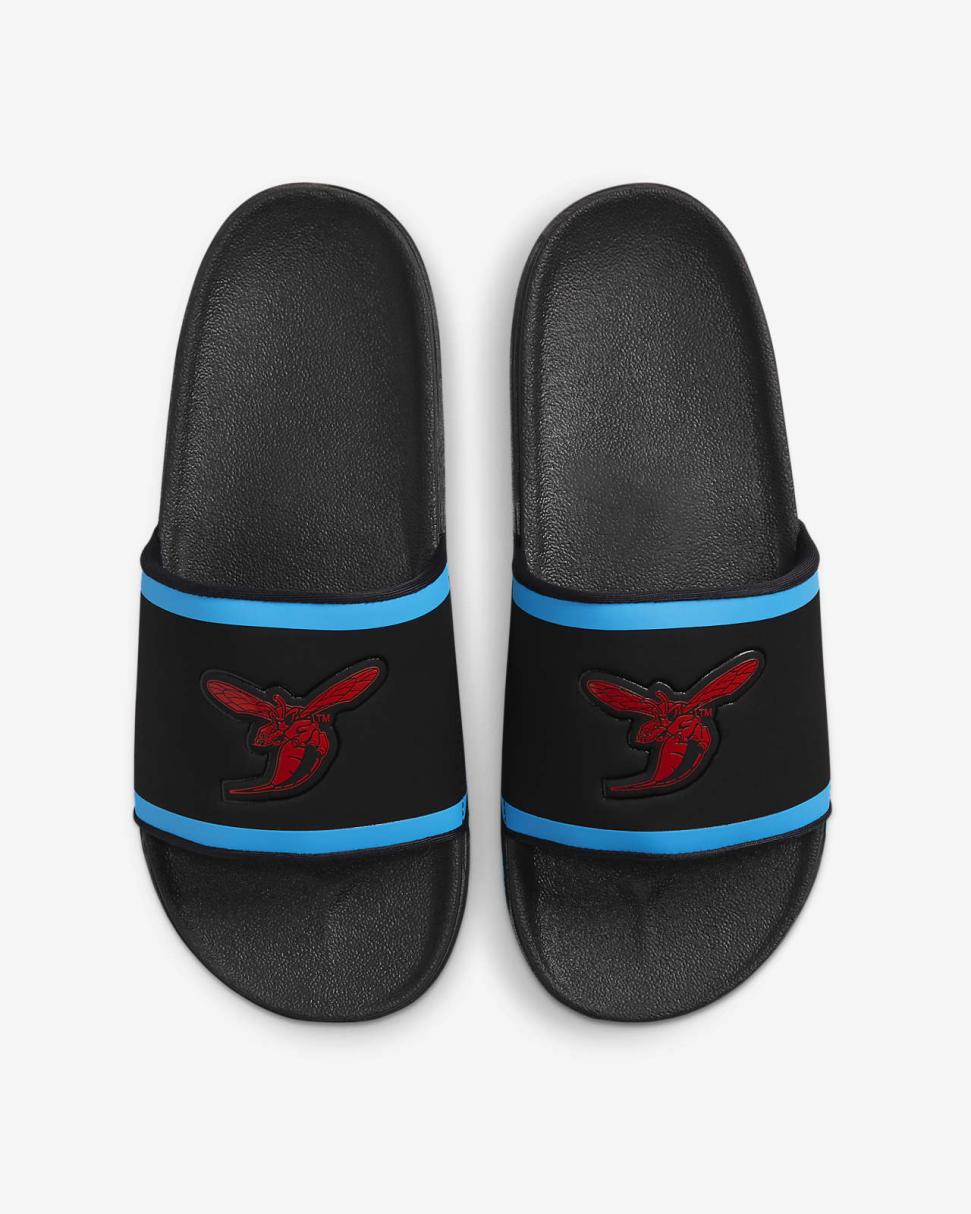 Delaware State Black/Blue Glow/Pimento | Mens Nike Slides