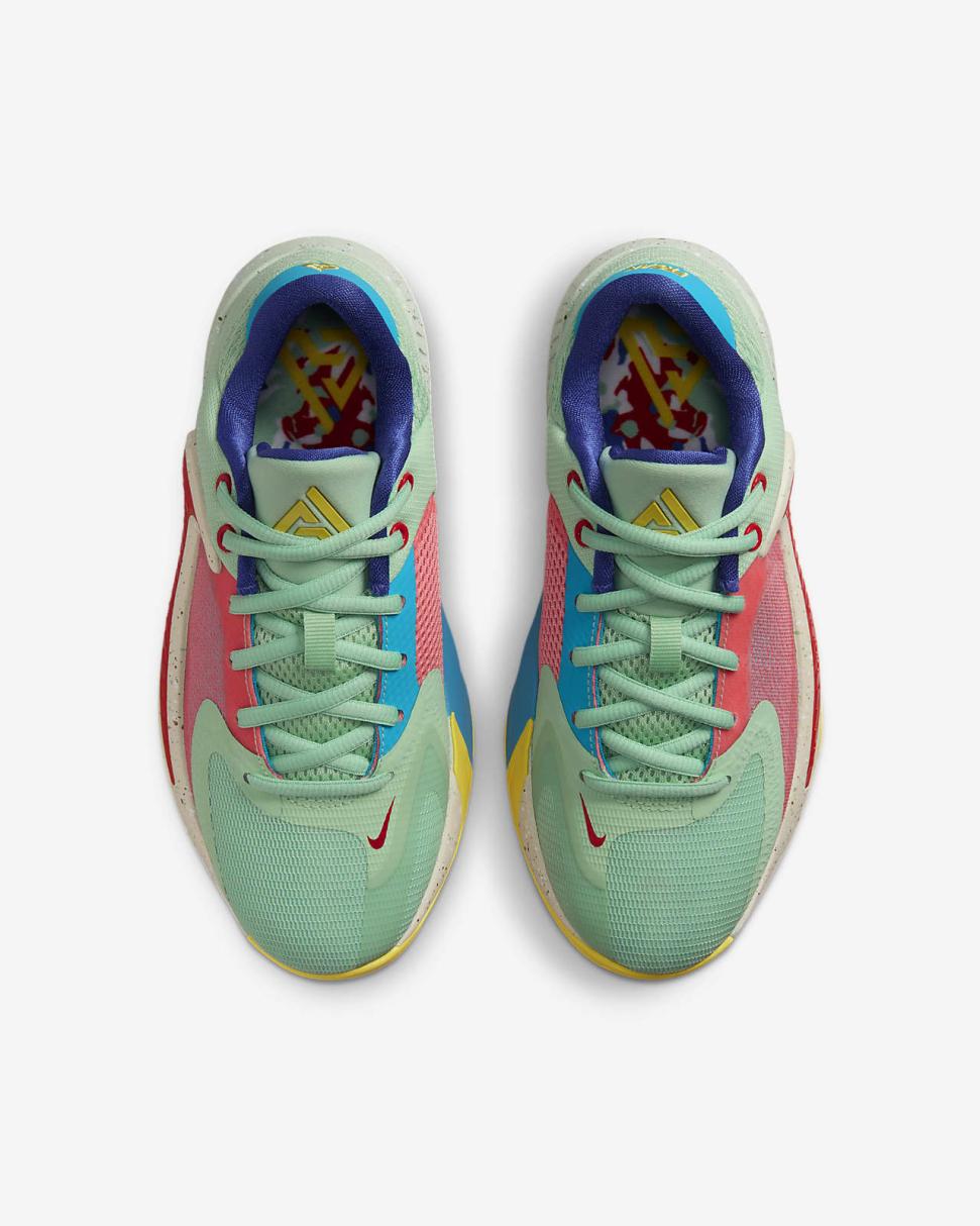 Freak 4 SE Enamel Green/Pearl White/Laser Blue/University Red | Kids Nike Basketball