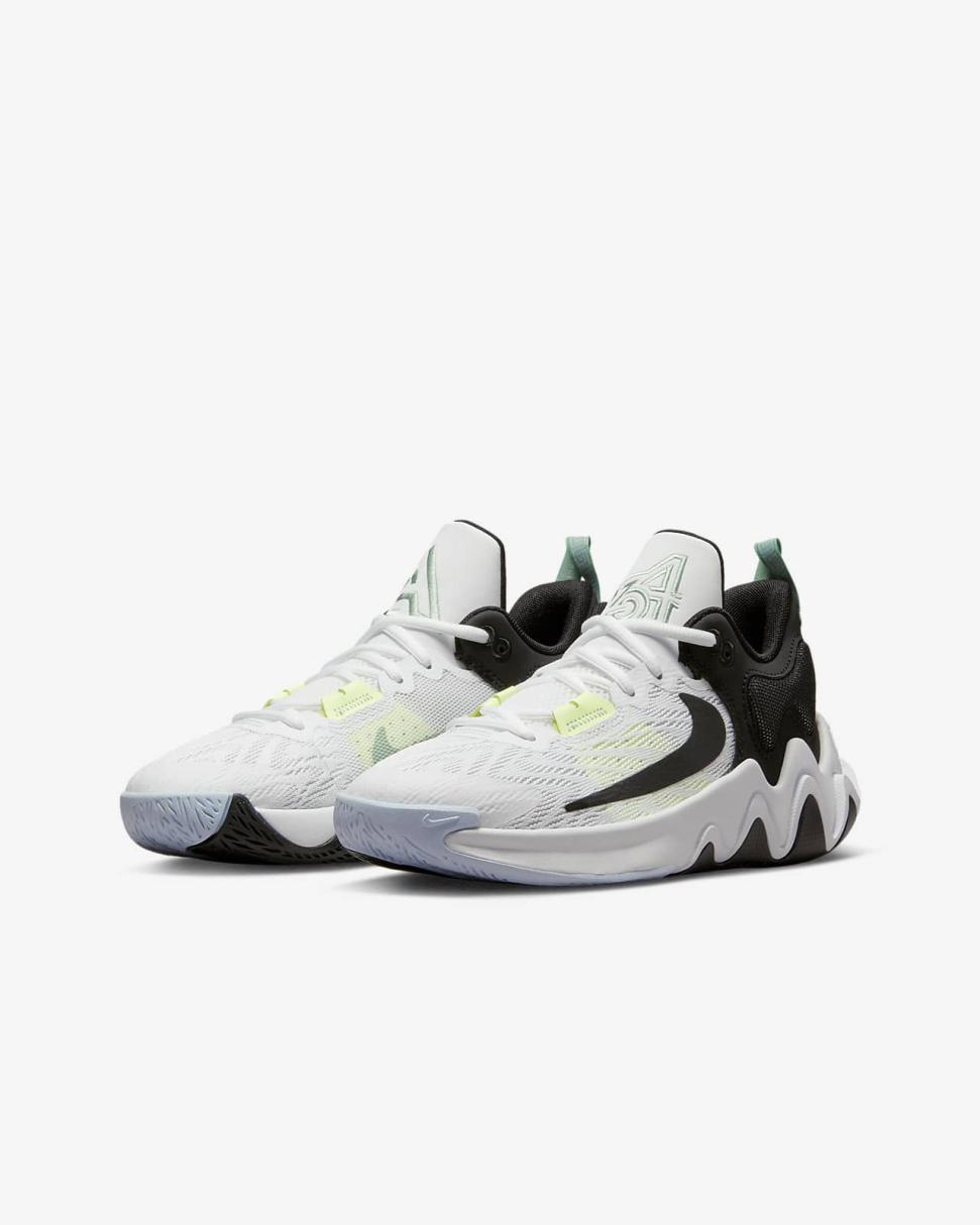 Giannis Immortality 2 White/Barely Volt/Grey Fog/Black | Kids Nike First Day Kicks