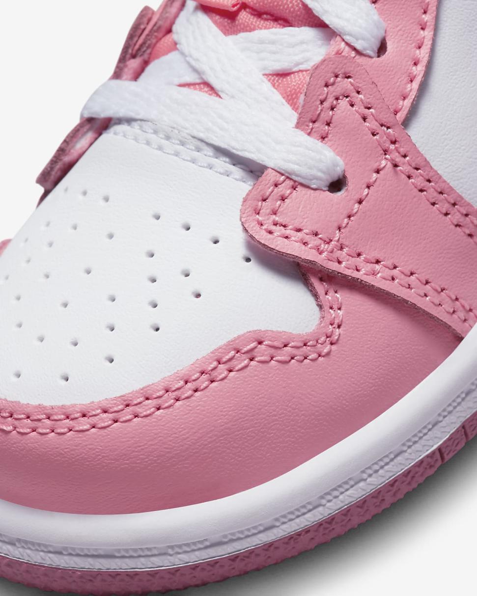 Jordan 1 Mid Coral Chalk/White/Desert Berry | Kids Nike First Day Kicks