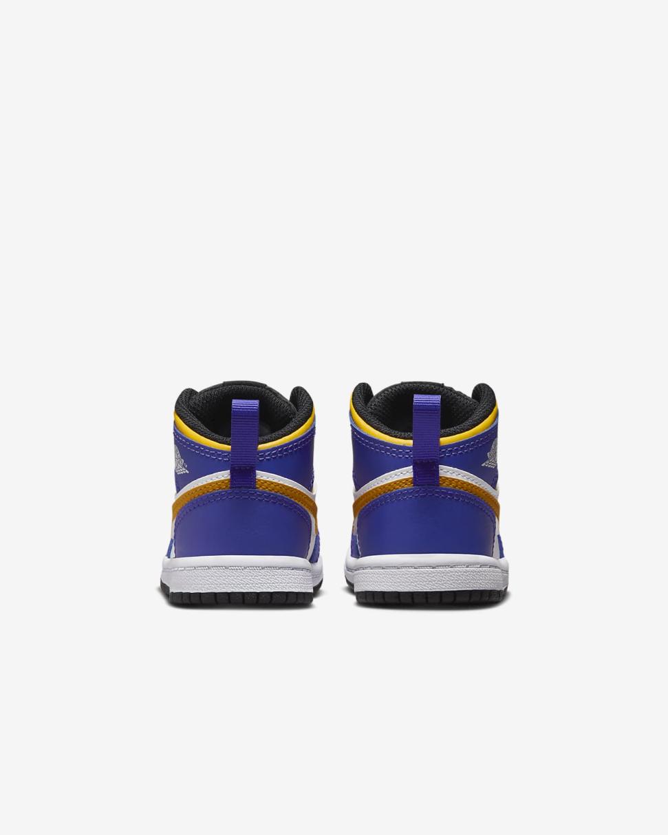 Jordan 1 Mid Dark Concord/White/Black/Taxi | Kids Nike First Day Kicks