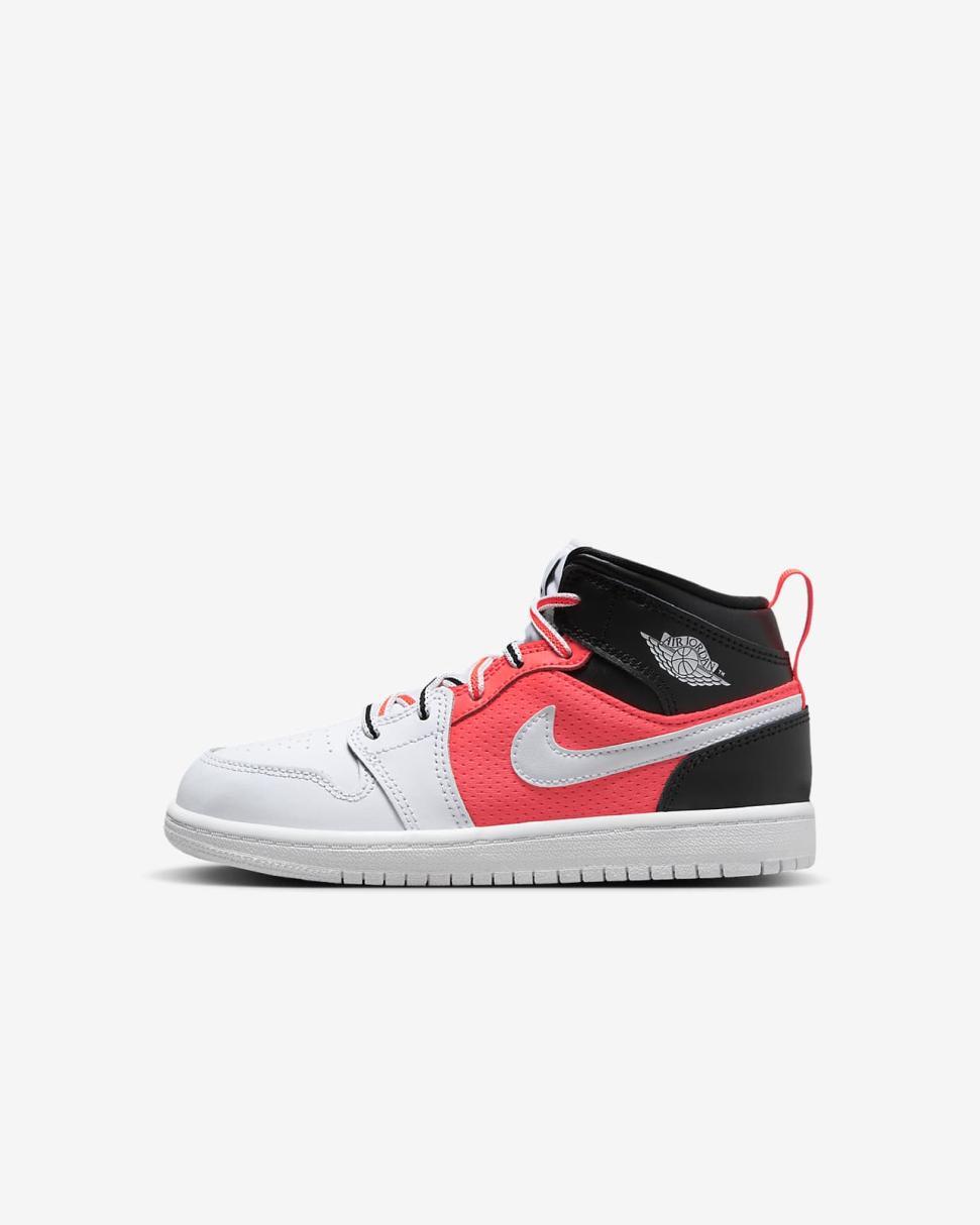 Jordan 1 Mid SE Black/Infrared 23/White | Kids Nike Jordan