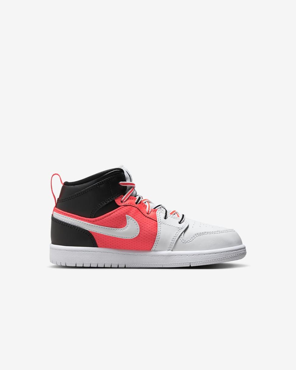 Jordan 1 Mid SE Black/Infrared 23/White | Kids Nike Jordan
