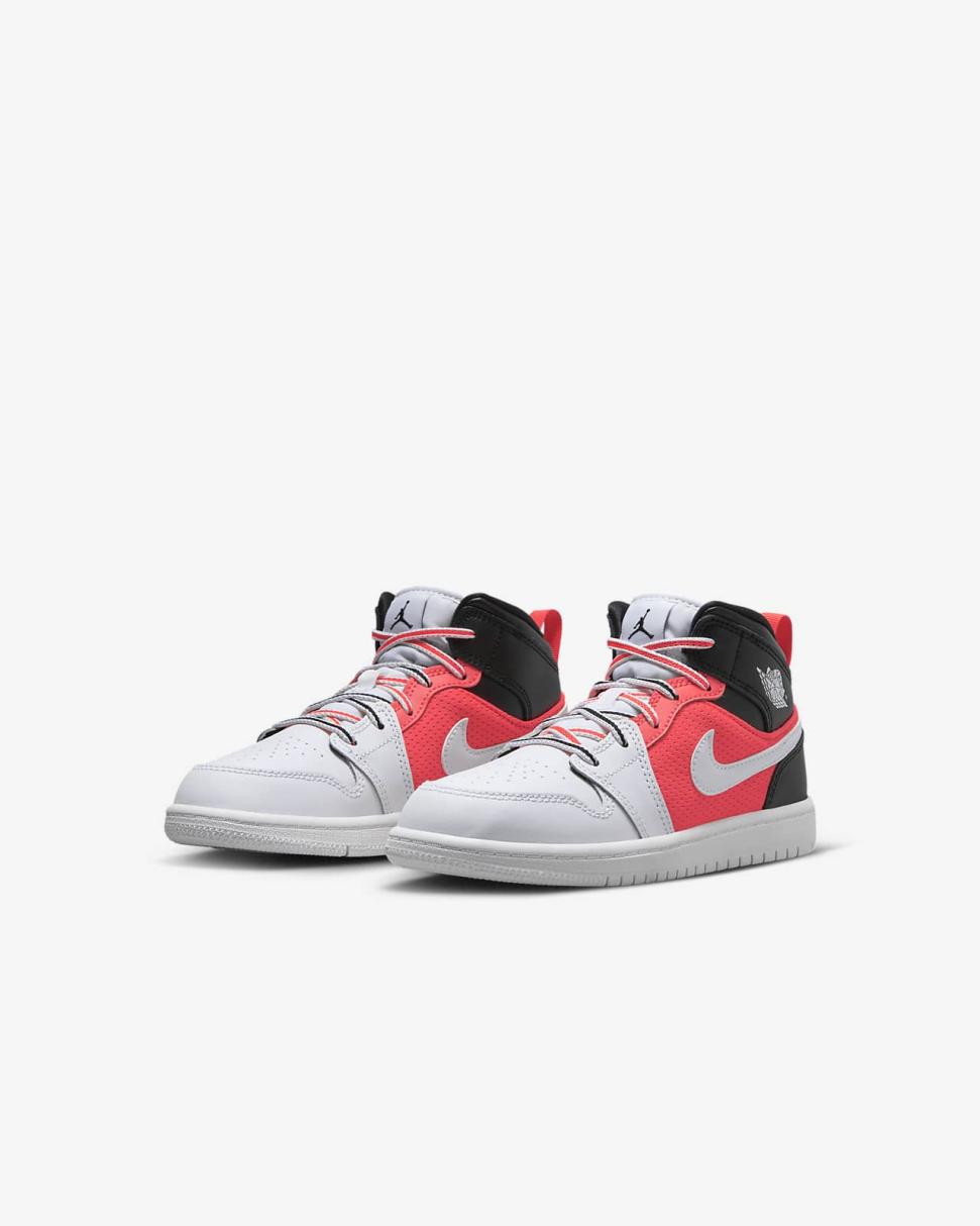 Jordan 1 Mid SE Black/Infrared 23/White | Kids Nike Jordan