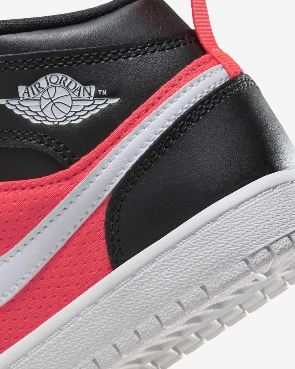 Jordan 1 Mid SE Black/Infrared 23/White | Kids Nike Jordan