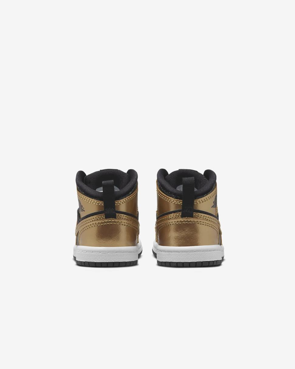Jordan 1 Mid SE Black/White/Metallic Gold | Kids Nike Jordan