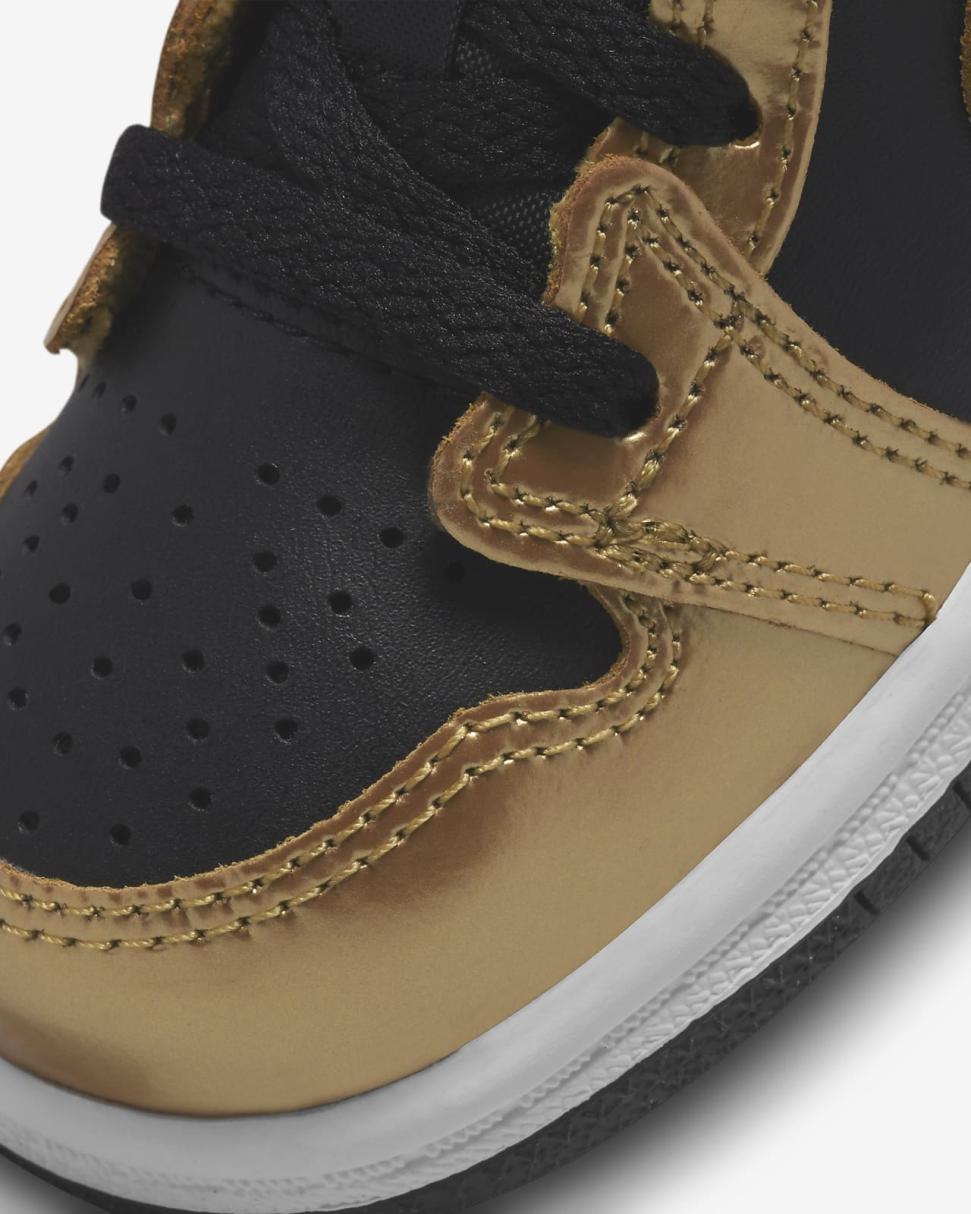 Jordan 1 Mid SE Black/White/Metallic Gold | Kids Nike Jordan
