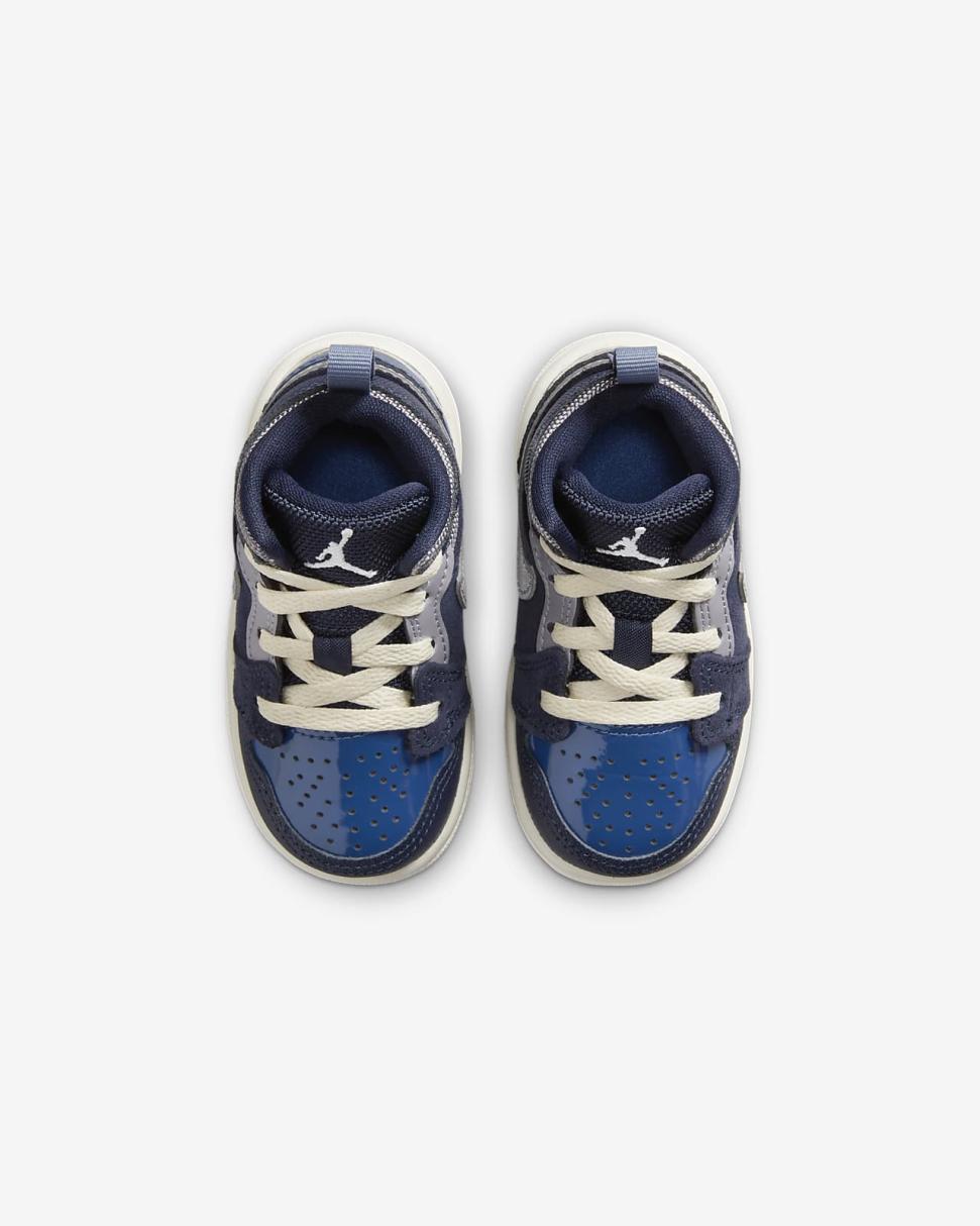 Jordan 1 Mid SE Craft Obsidian/French Blue/Ashen Slate/White | Kids Nike Jordan