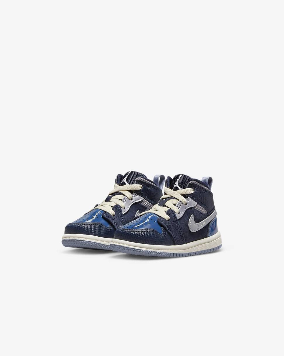 Jordan 1 Mid SE Craft Obsidian/French Blue/Ashen Slate/White | Kids Nike Jordan