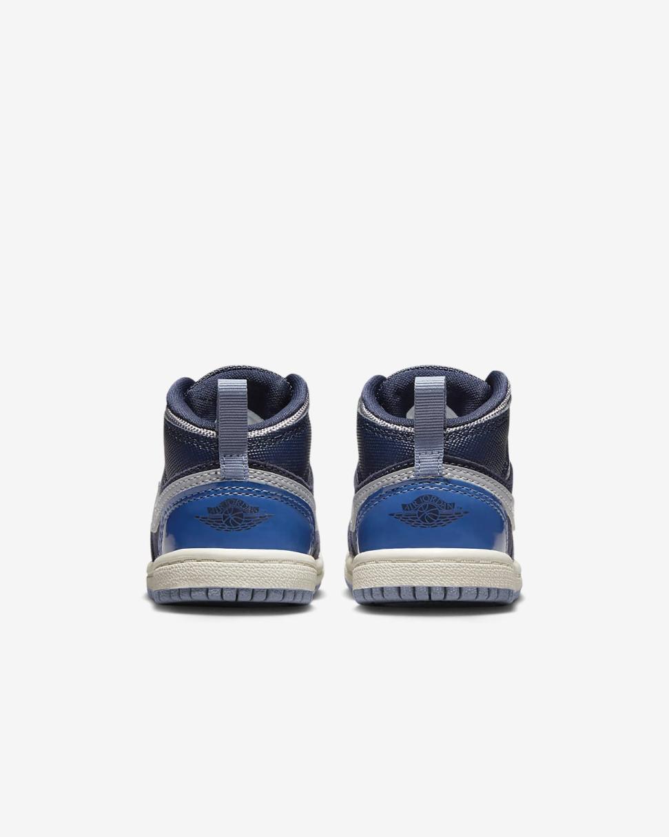 Jordan 1 Mid SE Craft Obsidian/French Blue/Ashen Slate/White | Kids Nike Jordan