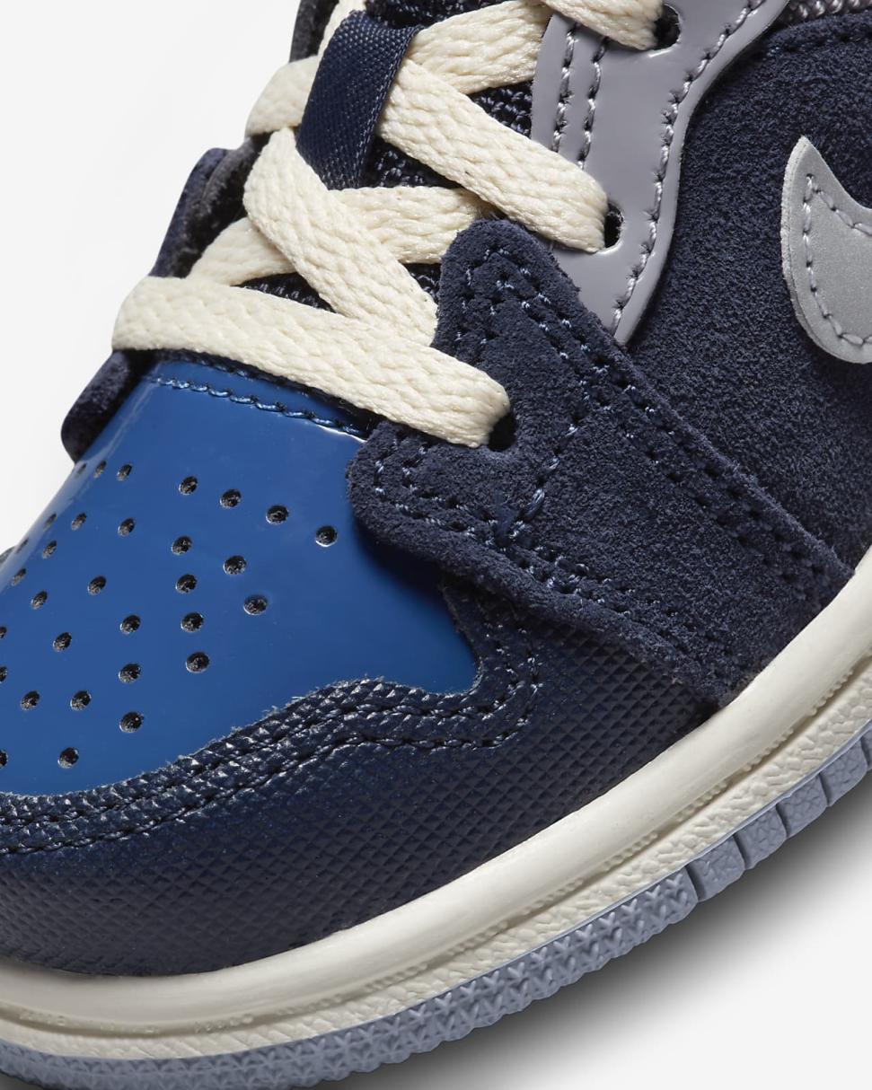 Jordan 1 Mid SE Craft Obsidian/French Blue/Ashen Slate/White | Kids Nike Jordan