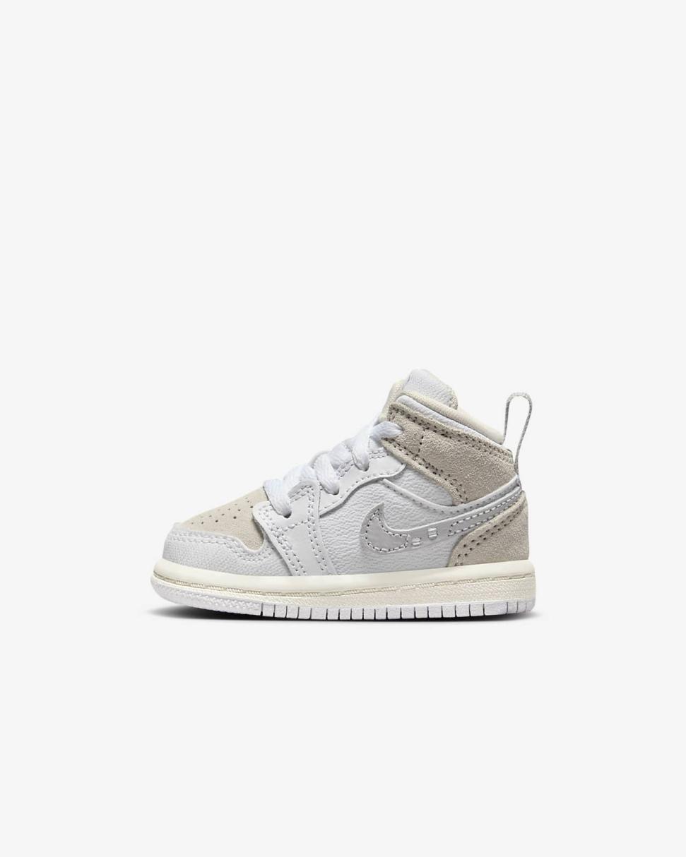 Jordan 1 Mid SE Craft White/Tech Grey/Sail/Light Orewood Brown | Kids Nike Jordan