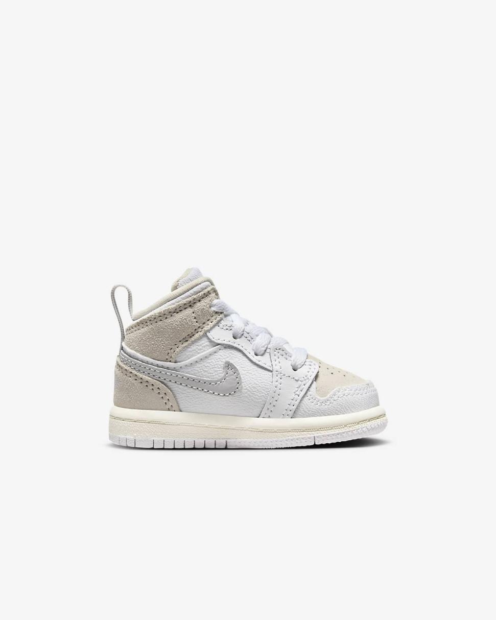 Jordan 1 Mid SE Craft White/Tech Grey/Sail/Light Orewood Brown | Kids Nike Jordan