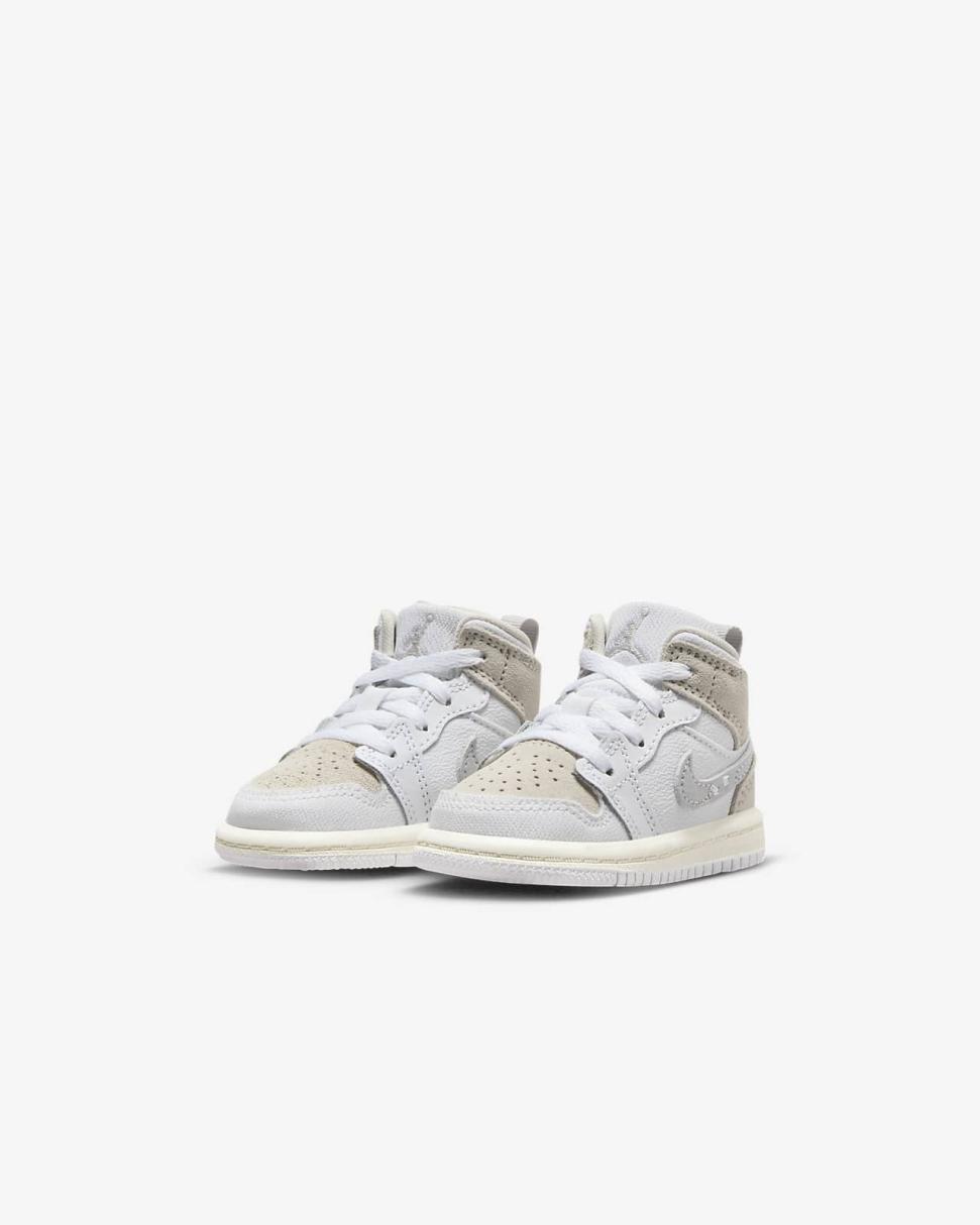 Jordan 1 Mid SE Craft White/Tech Grey/Sail/Light Orewood Brown | Kids Nike Jordan