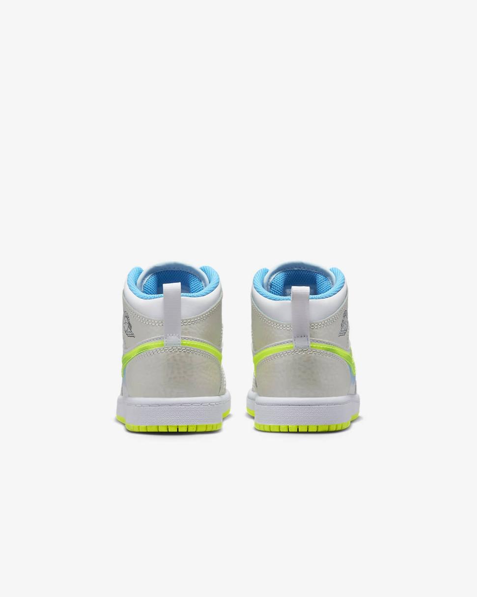 Jordan 1 Mid SE Platinum Tint/Blue Tint/University Blue/Volt | Kids Nike Jordan