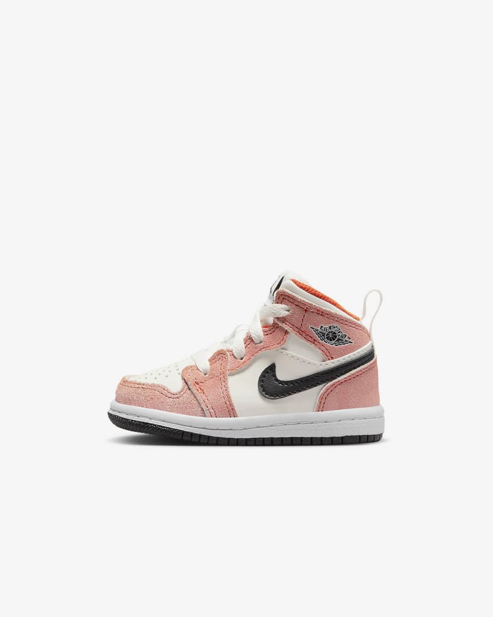 Jordan 1 Mid SE Team Orange/Sail/White/Black | Kids Nike Jordan