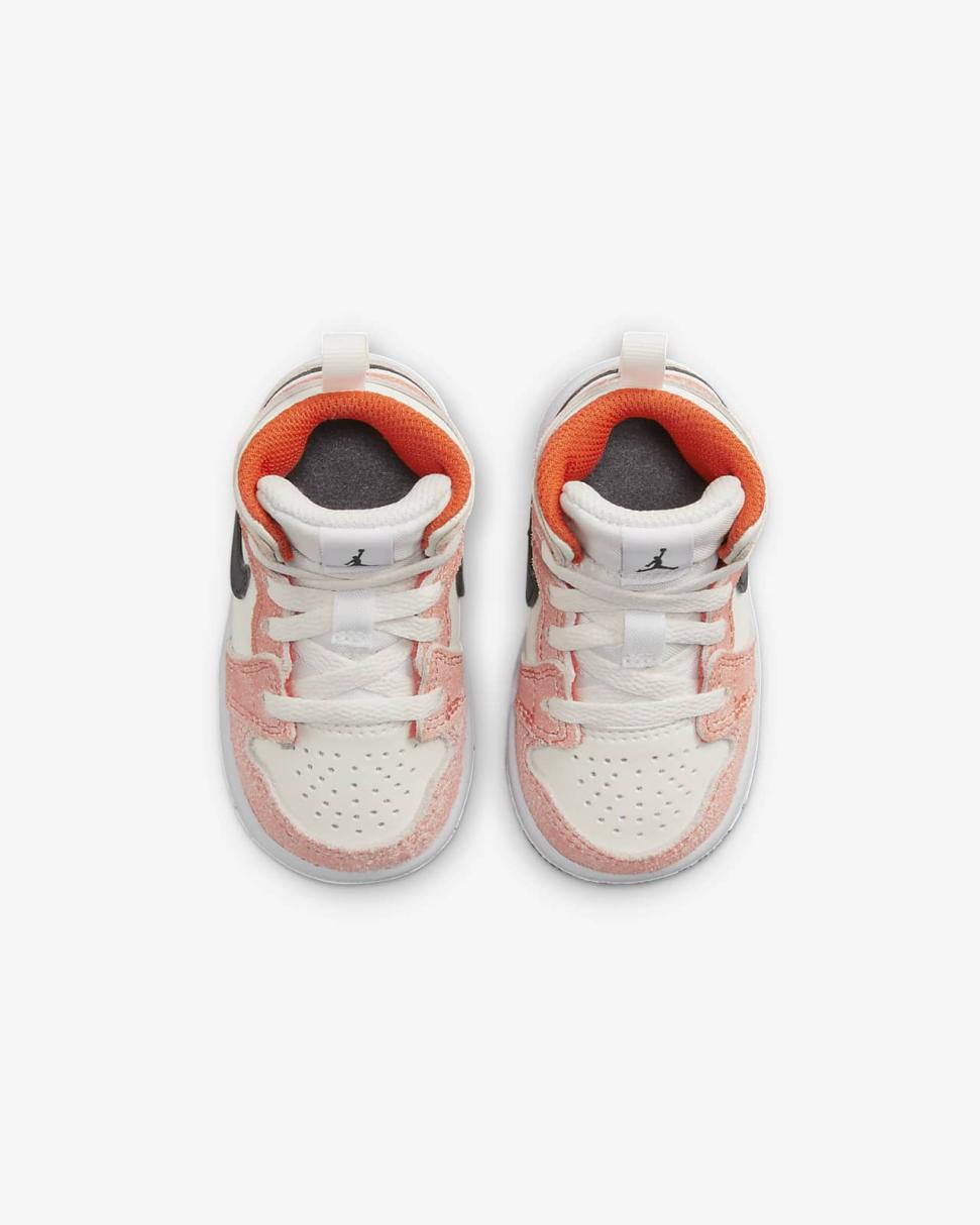 Jordan 1 Mid SE Team Orange/Sail/White/Black | Kids Nike Jordan
