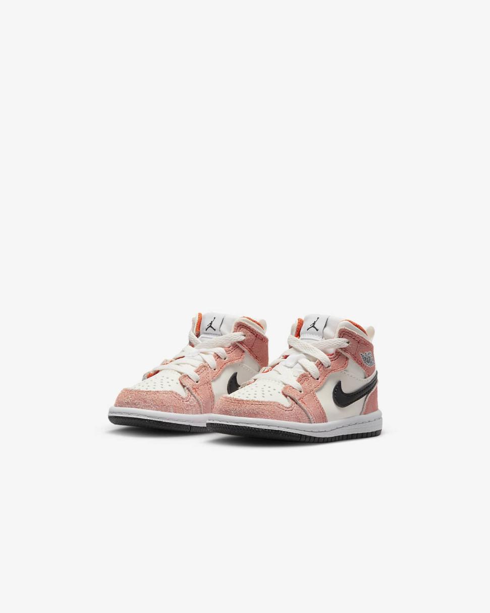Jordan 1 Mid SE Team Orange/Sail/White/Black | Kids Nike Jordan