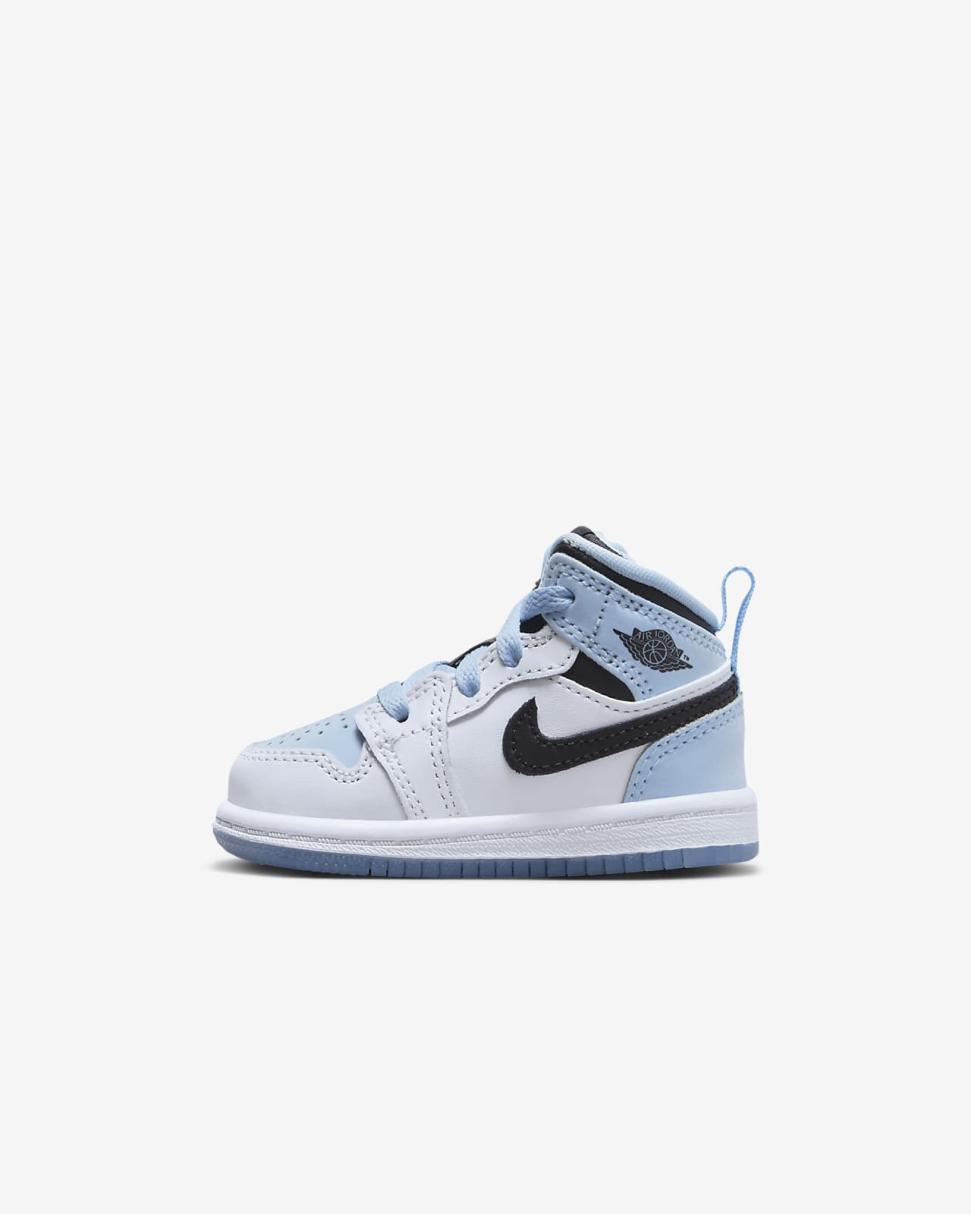 Jordan 1 Mid SE White/Black/Ice Blue | Kids Nike Jordan
