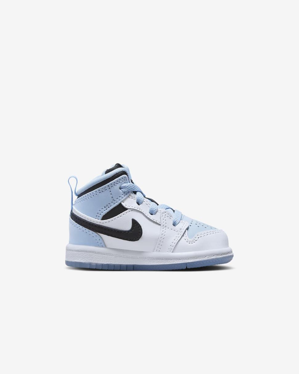 Jordan 1 Mid SE White/Black/Ice Blue | Kids Nike Jordan