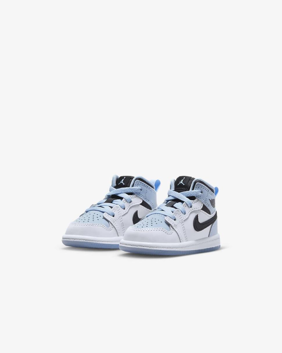 Jordan 1 Mid SE White/Black/Ice Blue | Kids Nike Jordan